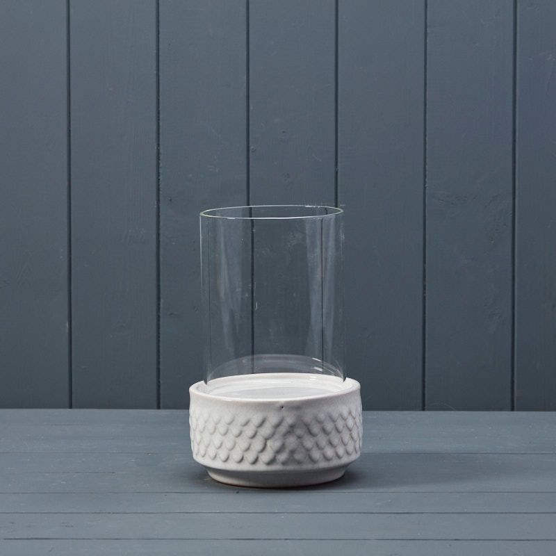Ceramic Lantern With Glass