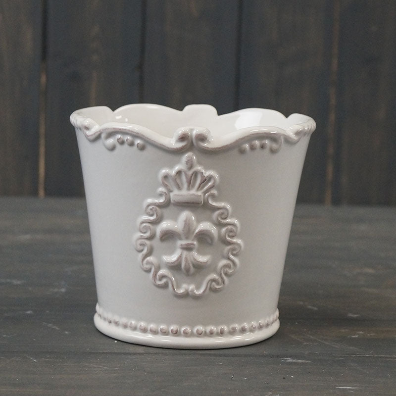 White Fleur De Lis Ceramic Collection