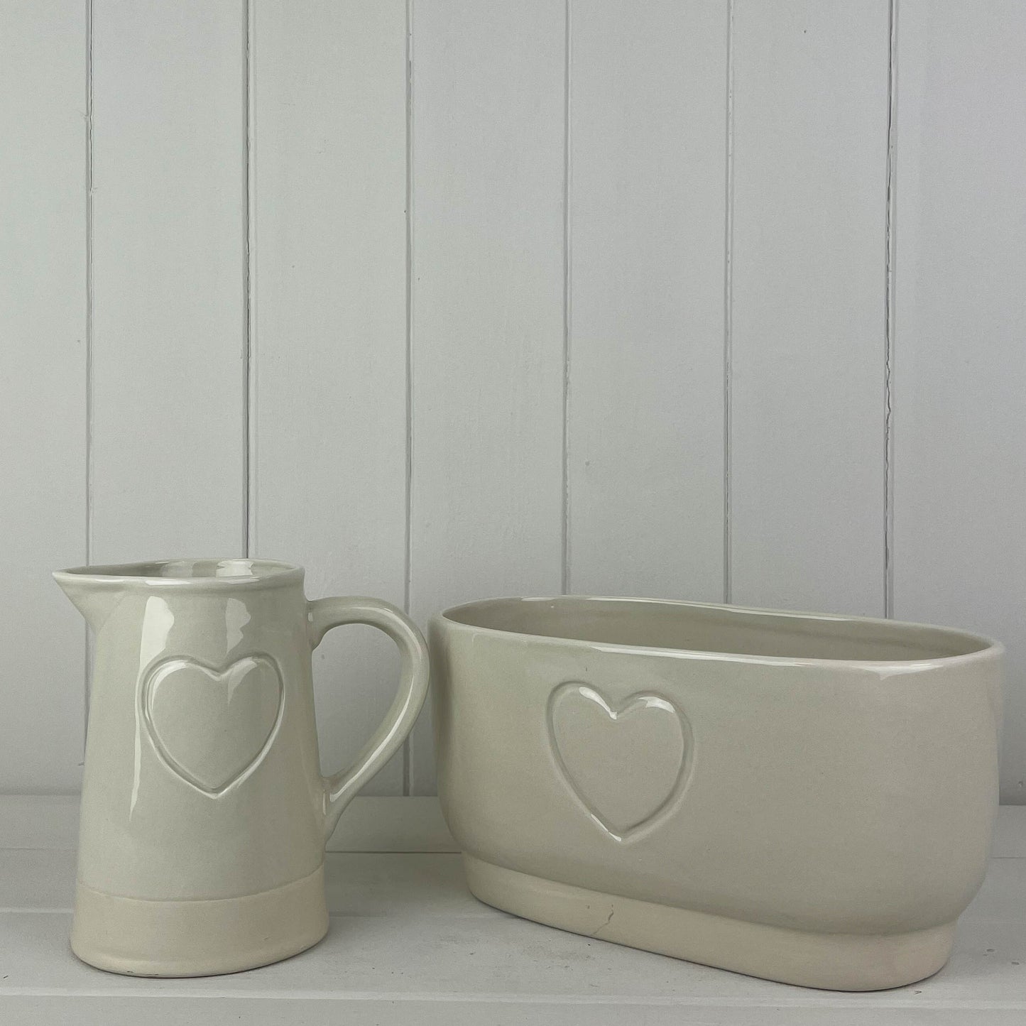 Cream Debossed Heart Collection