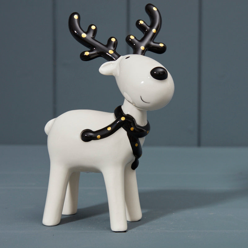 Black And White Ceramic Deer