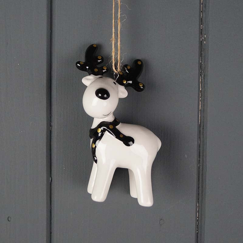 Black And White Ceramic Deer