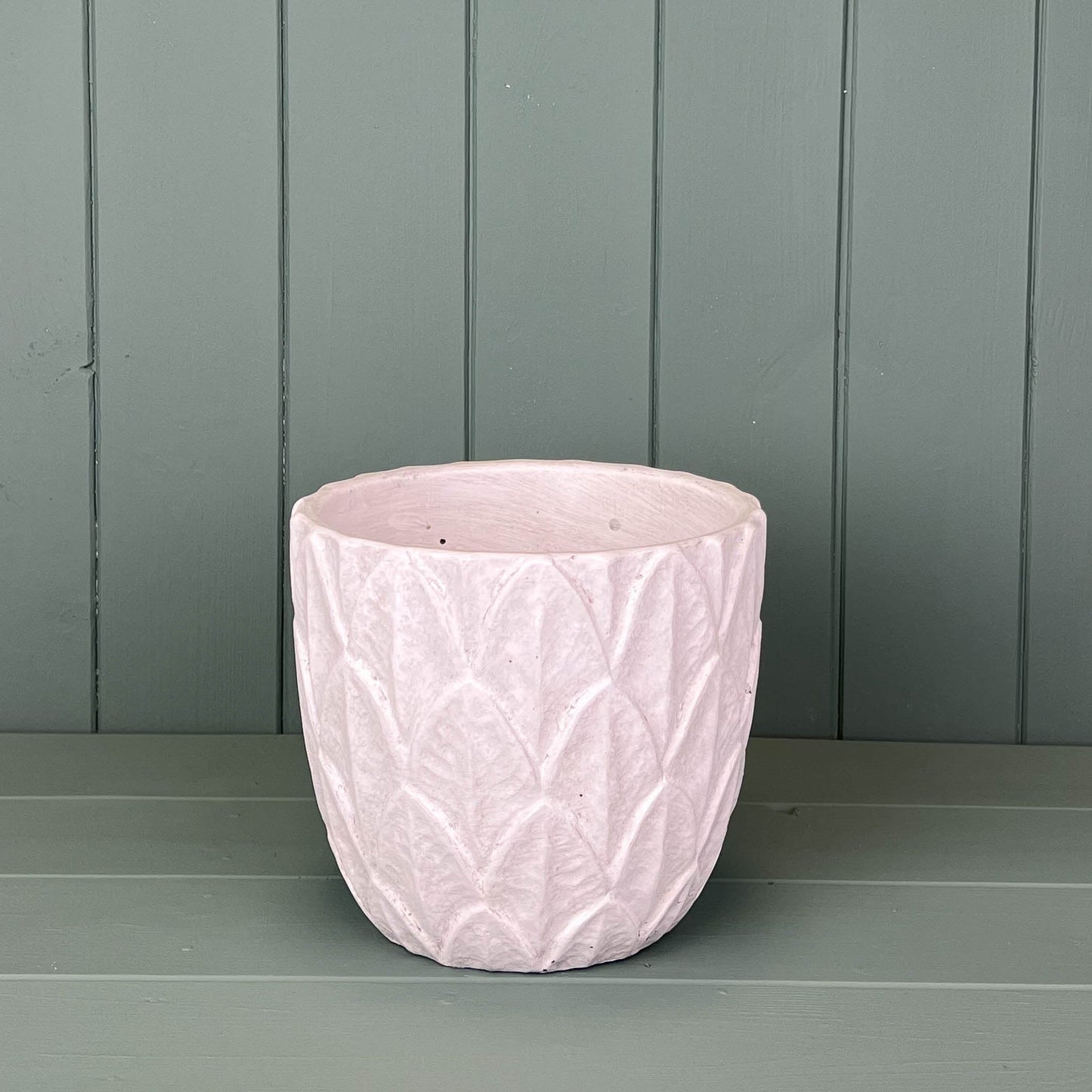 Round White Cement Pots