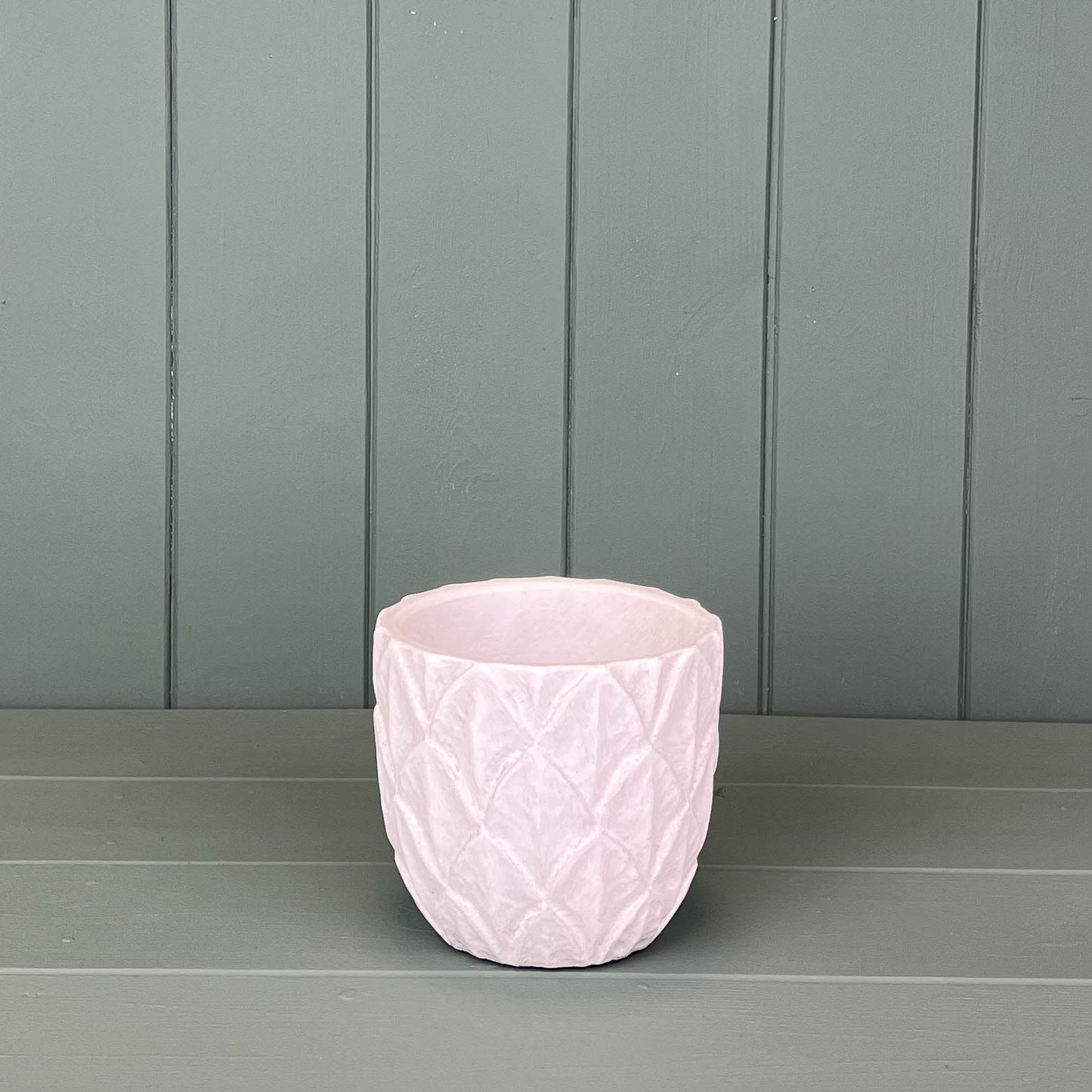 Round White Cement Pots