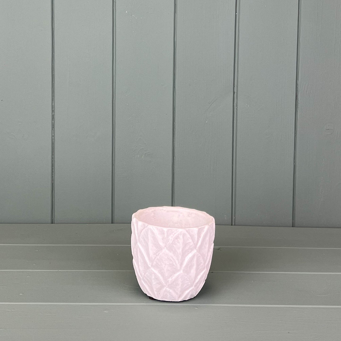 Round White Cement Pots