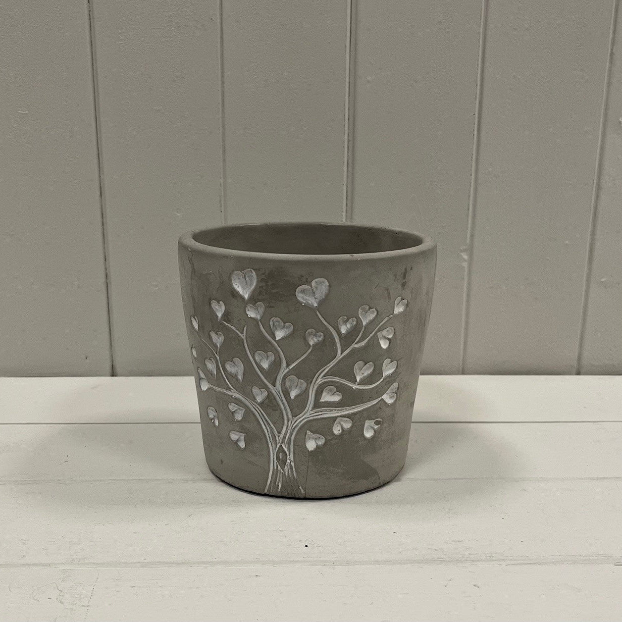 Grey Cement Love Tree Pot Collection