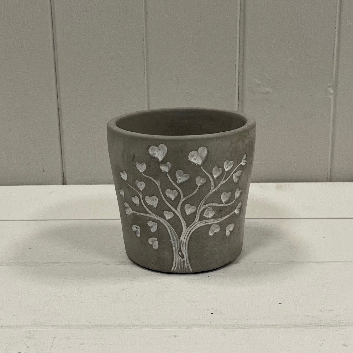 Grey Cement Love Tree Pot Collection