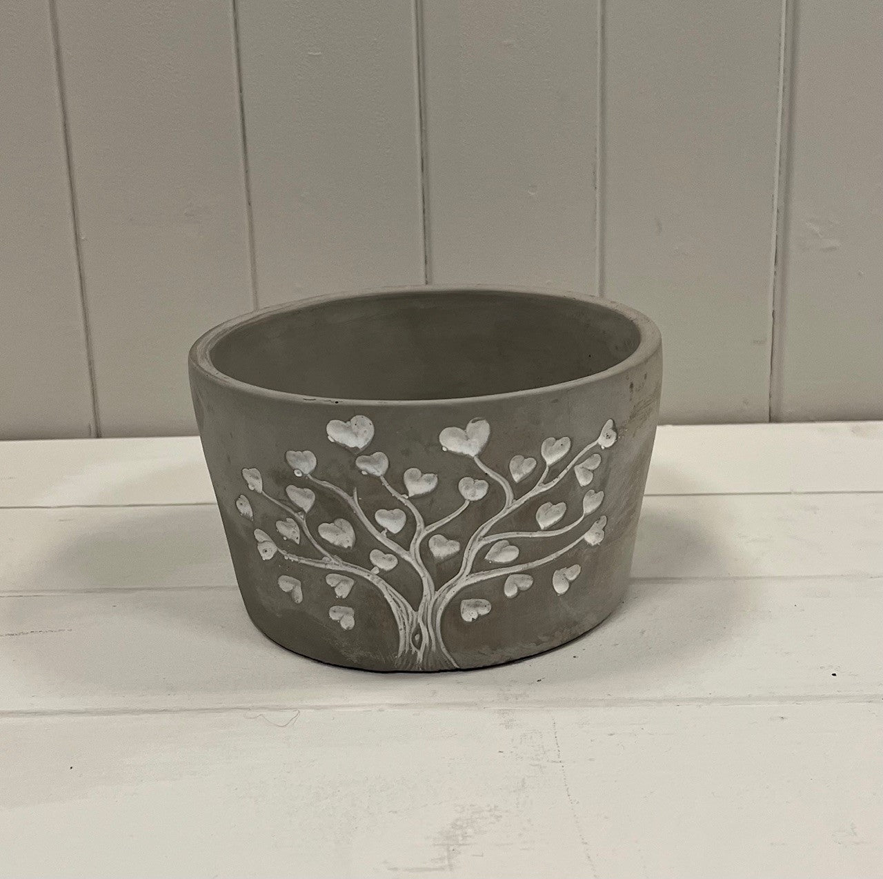 Grey Cement Love Tree Pot Collection
