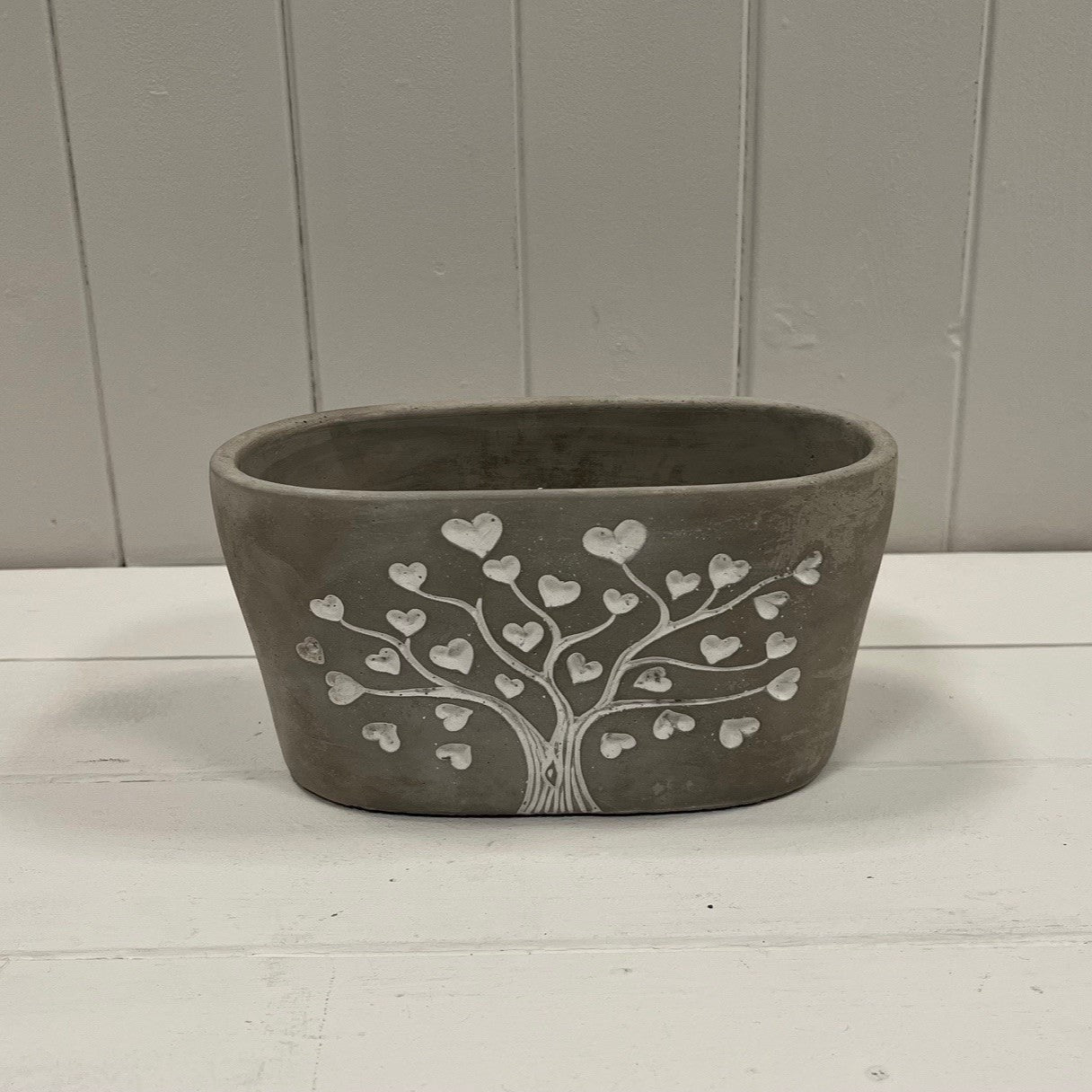 Grey Cement Love Tree Pot Collection