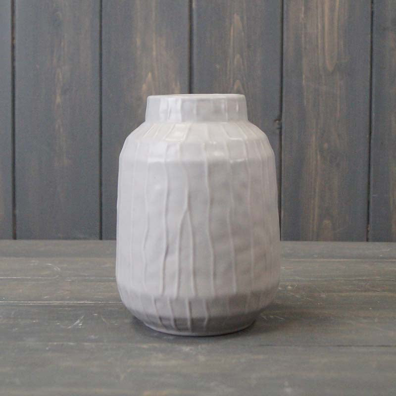 Glazed Pastel Grey Vase Collection