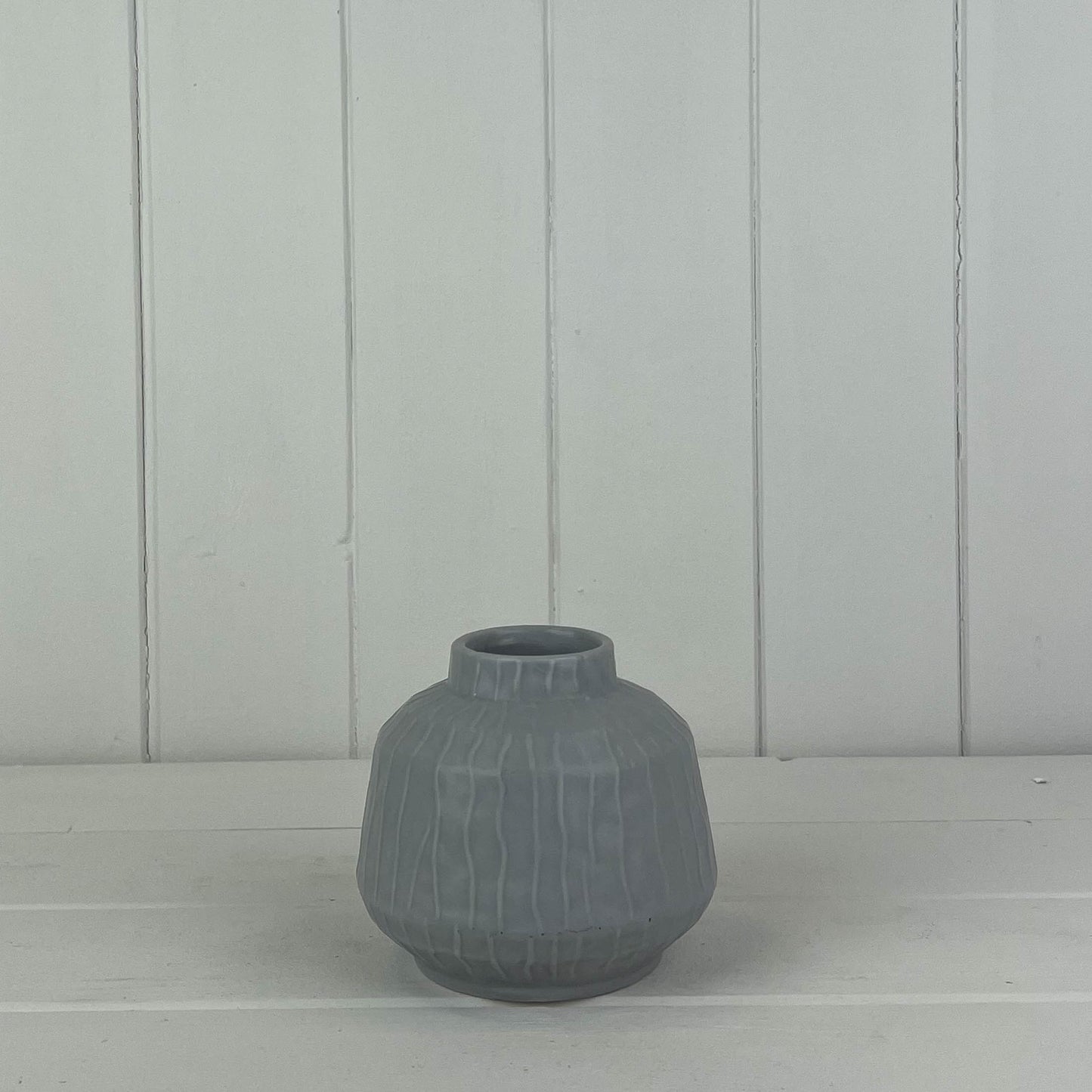 Glazed Pastel Grey Vase Collection