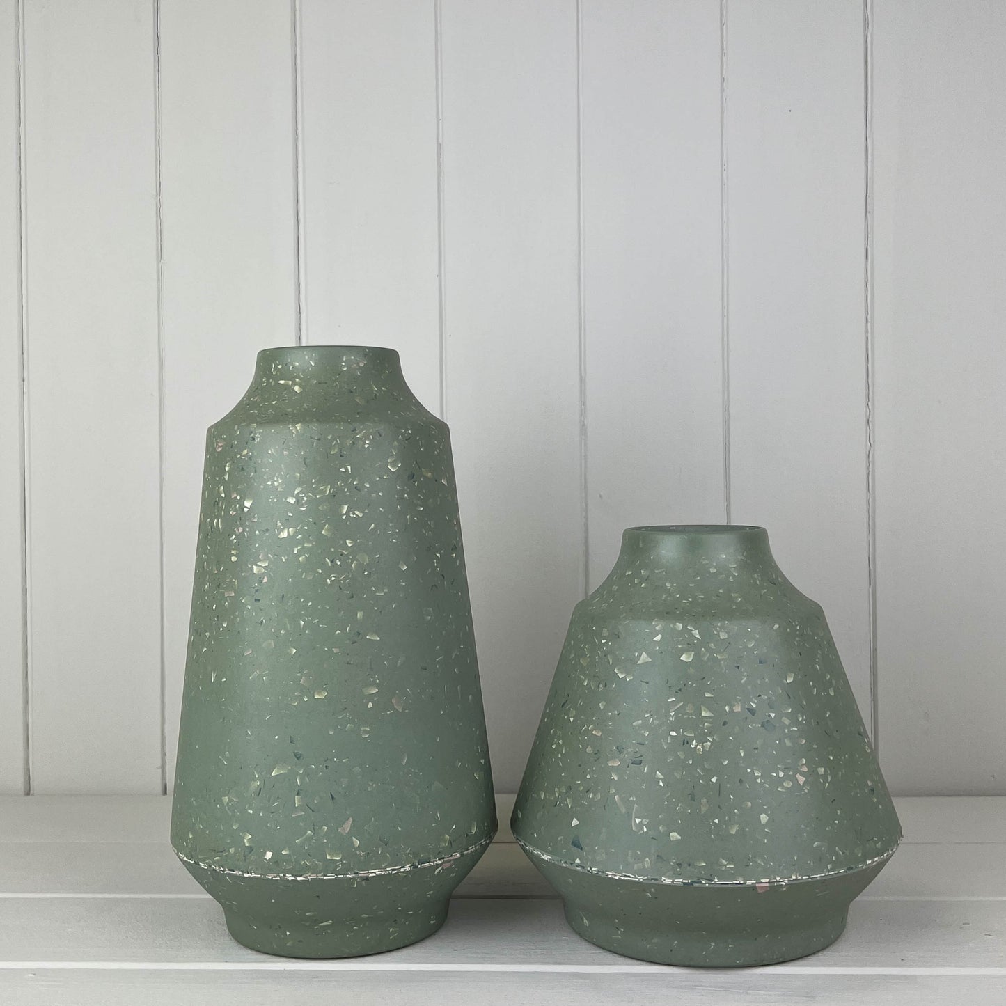 Bamboo Skandi Terrazzo Sage Vases
