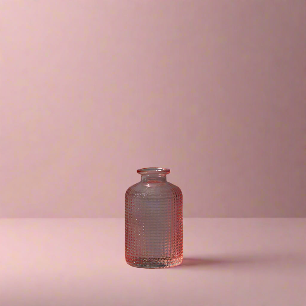 Rose Dimpled Glass Bottle