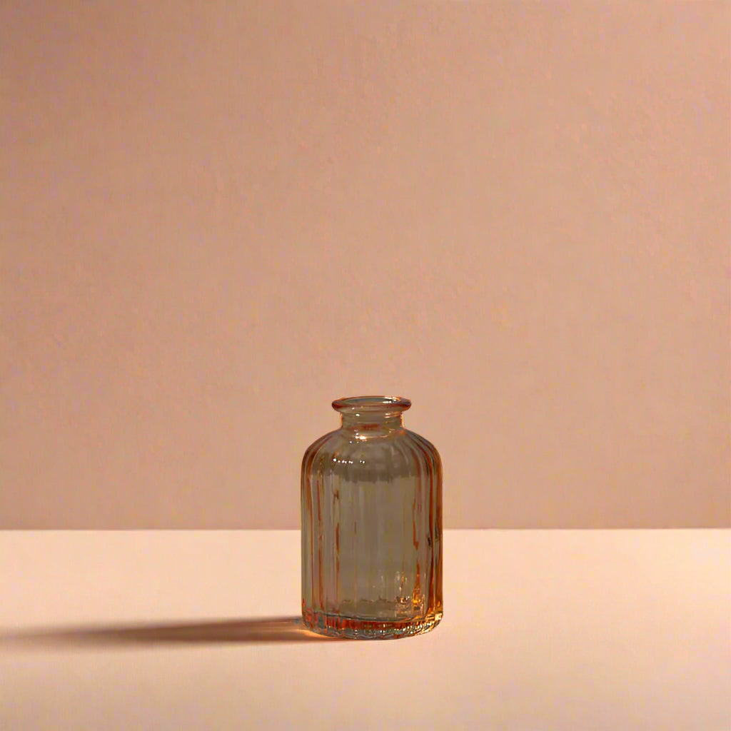 Cognac Ribbed Glass Bottle