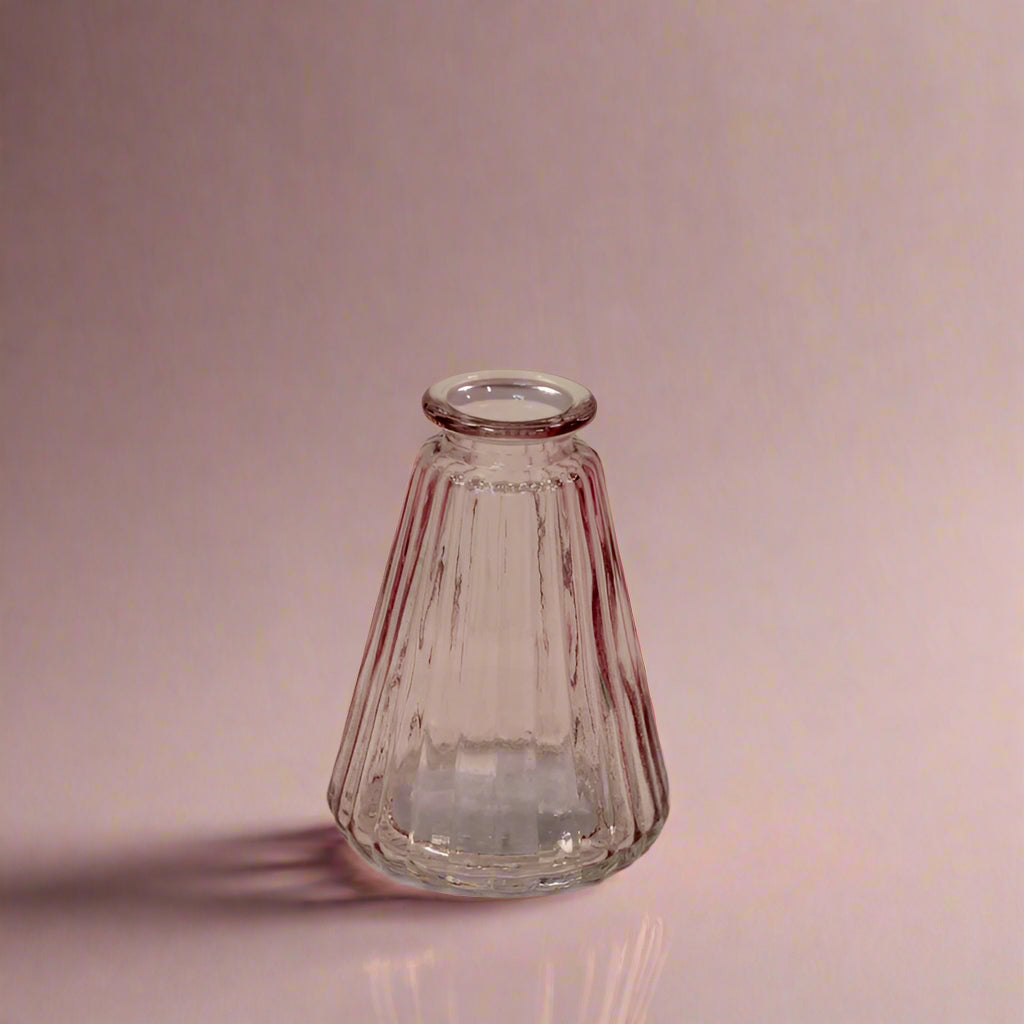 Lavender Ribbed Glass Bottle