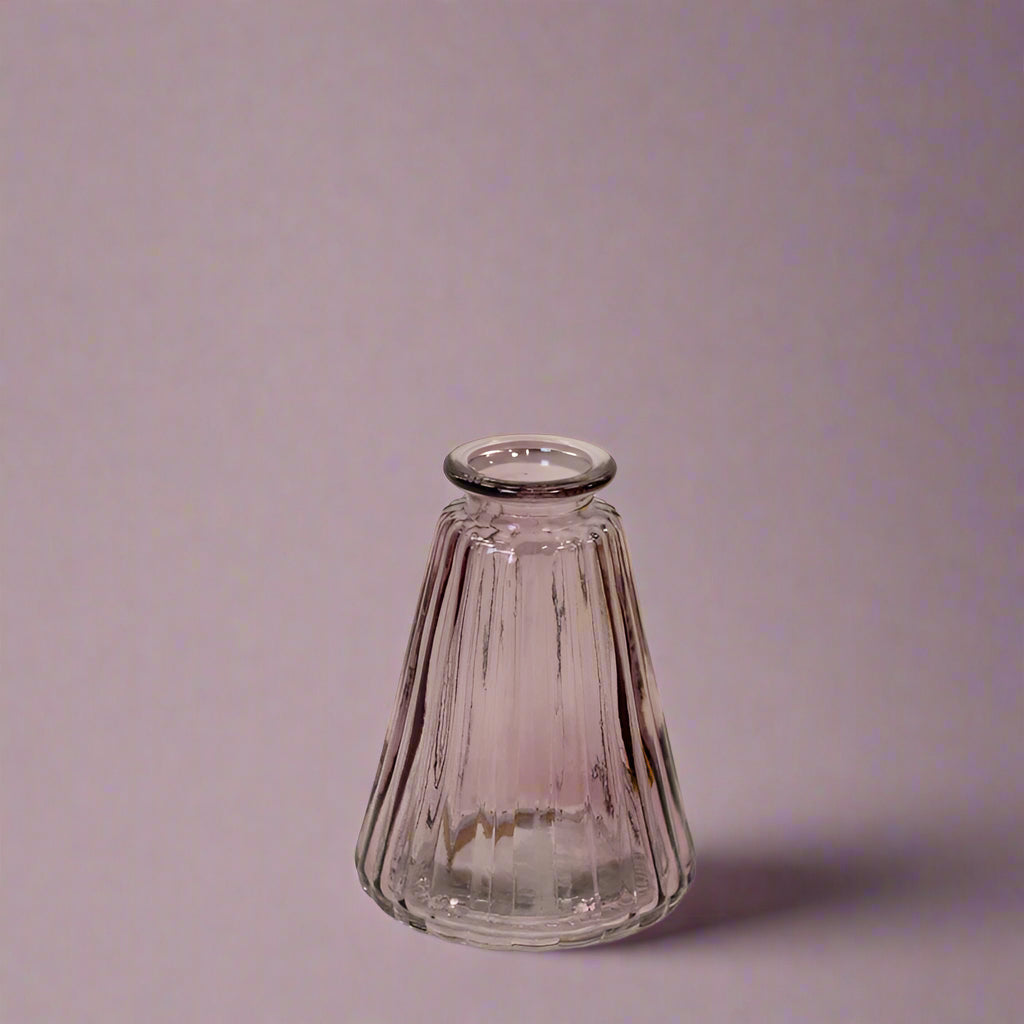 Amethyst Ribbed Glass Bottle