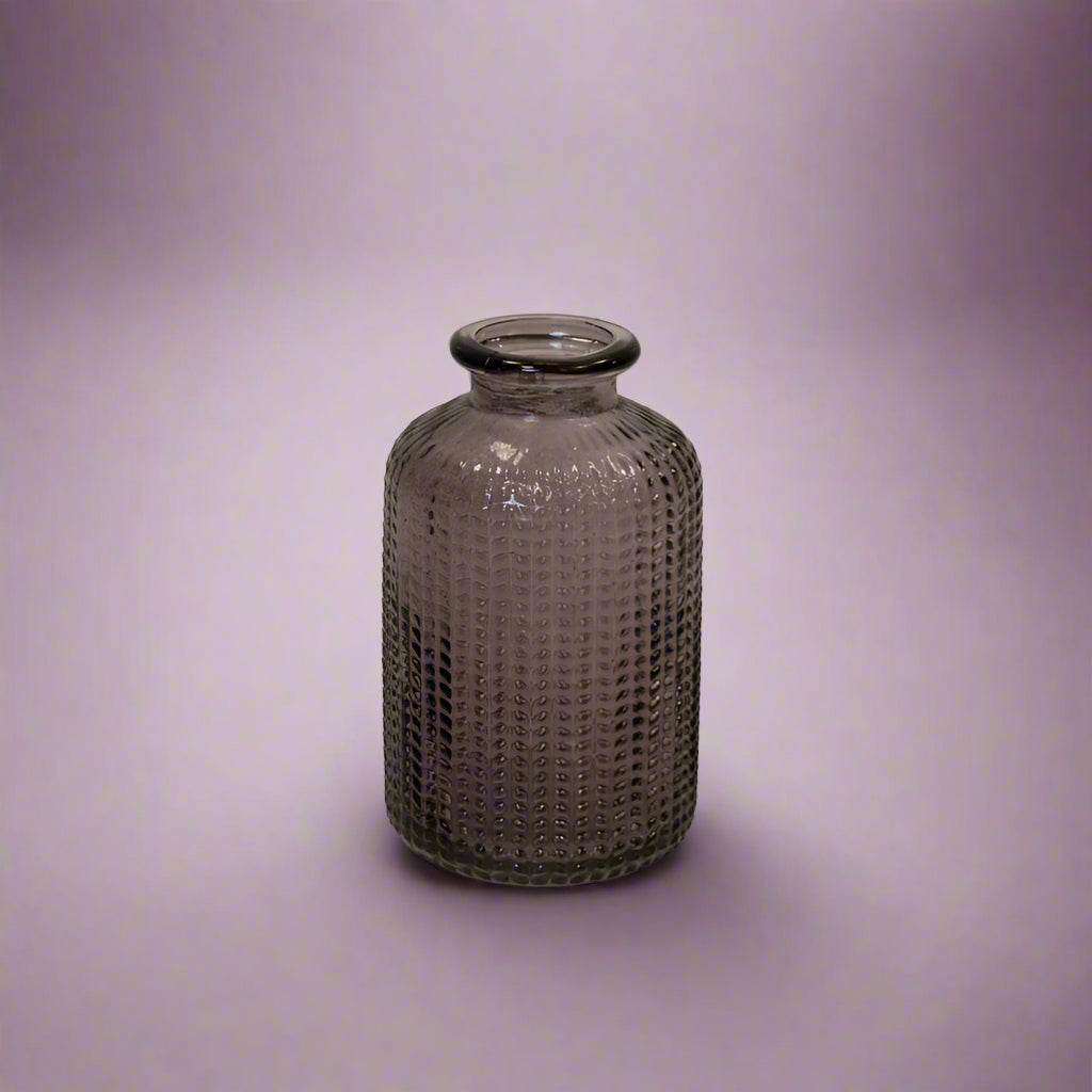 Amethyst Dimpled Glass Bottle