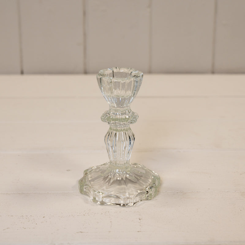 Clear Glass Candle Stick Holder