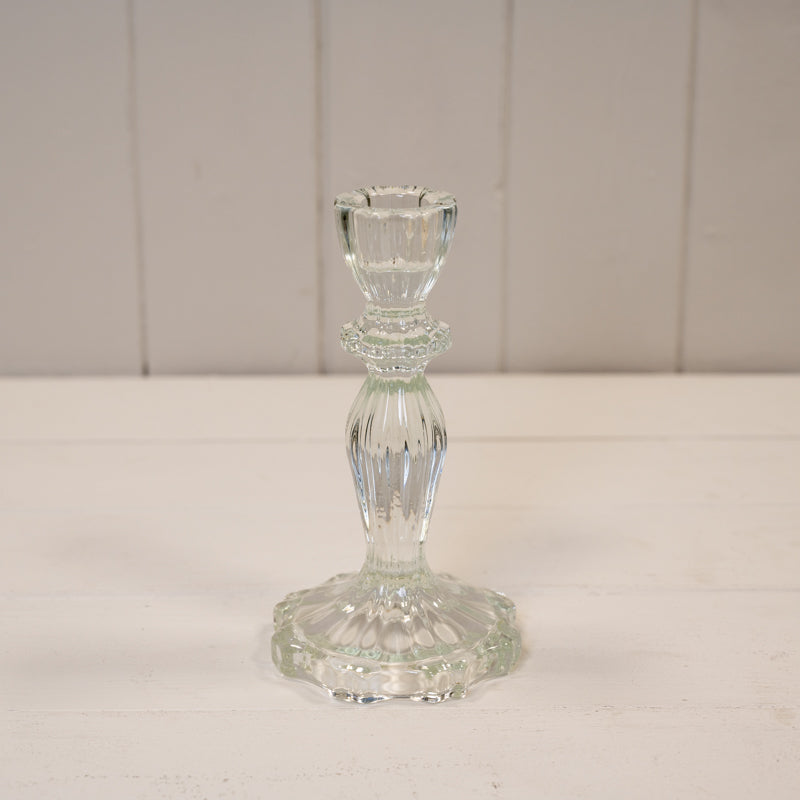 Clear Glass Candle Stick Holder
