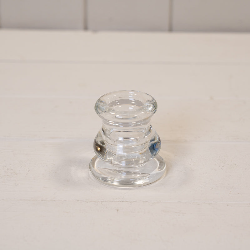 Clear Glass Candle Stick Holder