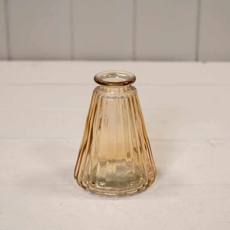 Cognac Ribbed Glass Bottle