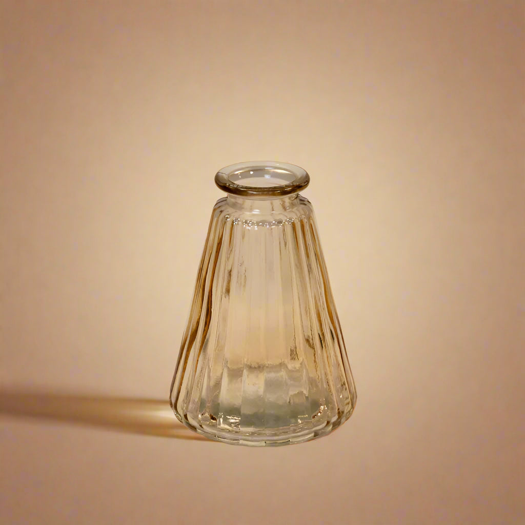 Cognac Ribbed Glass Bottle