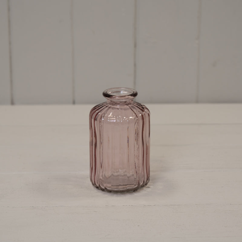 Lavender Ribbed Glass Bottle