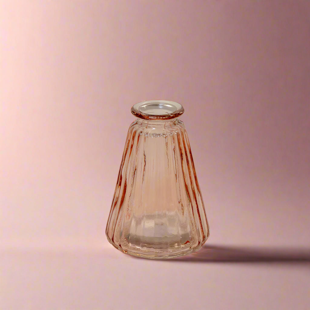 Rose Ribbed Glass Bottle