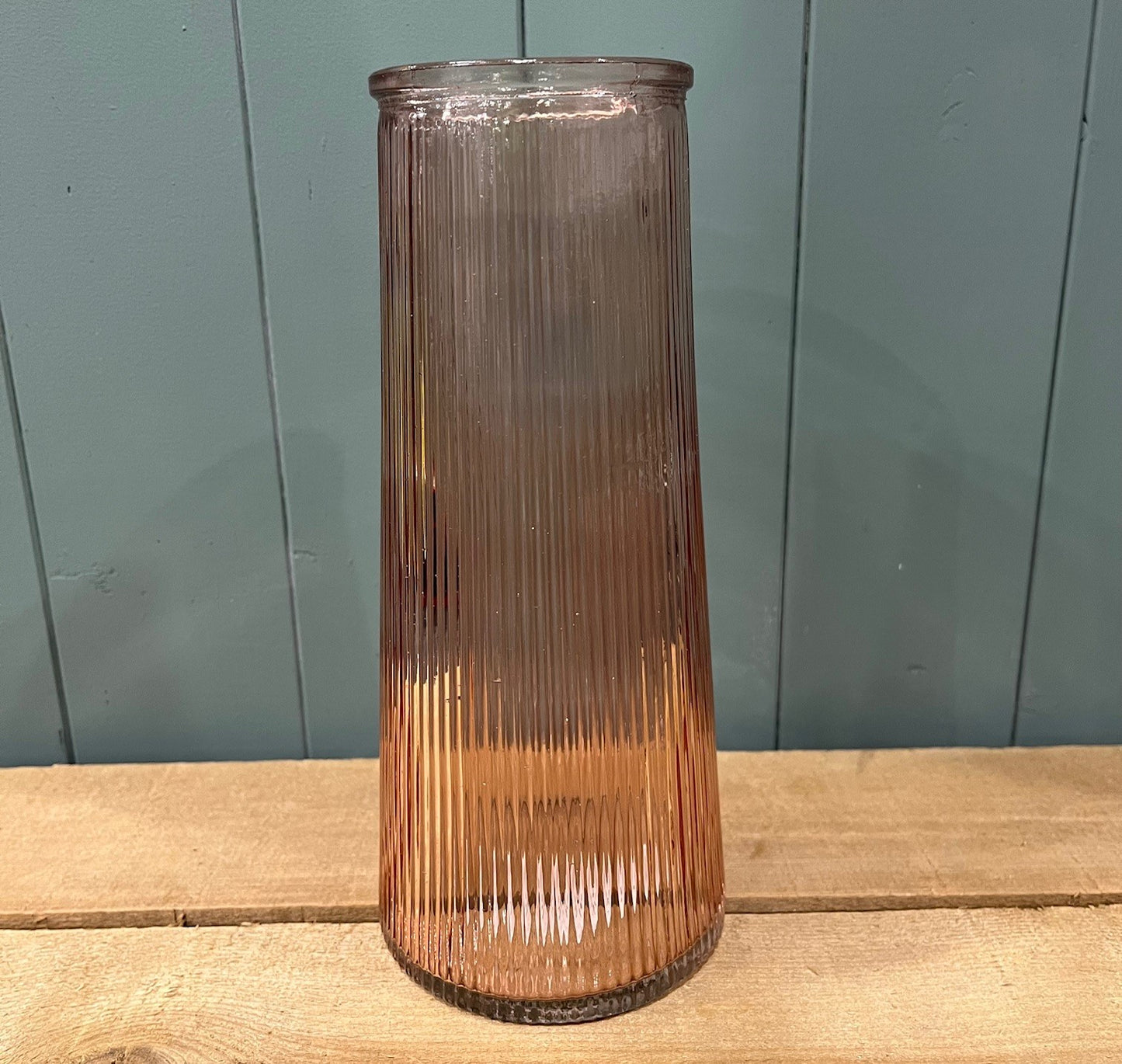 Rose Tall Ribbed Vase