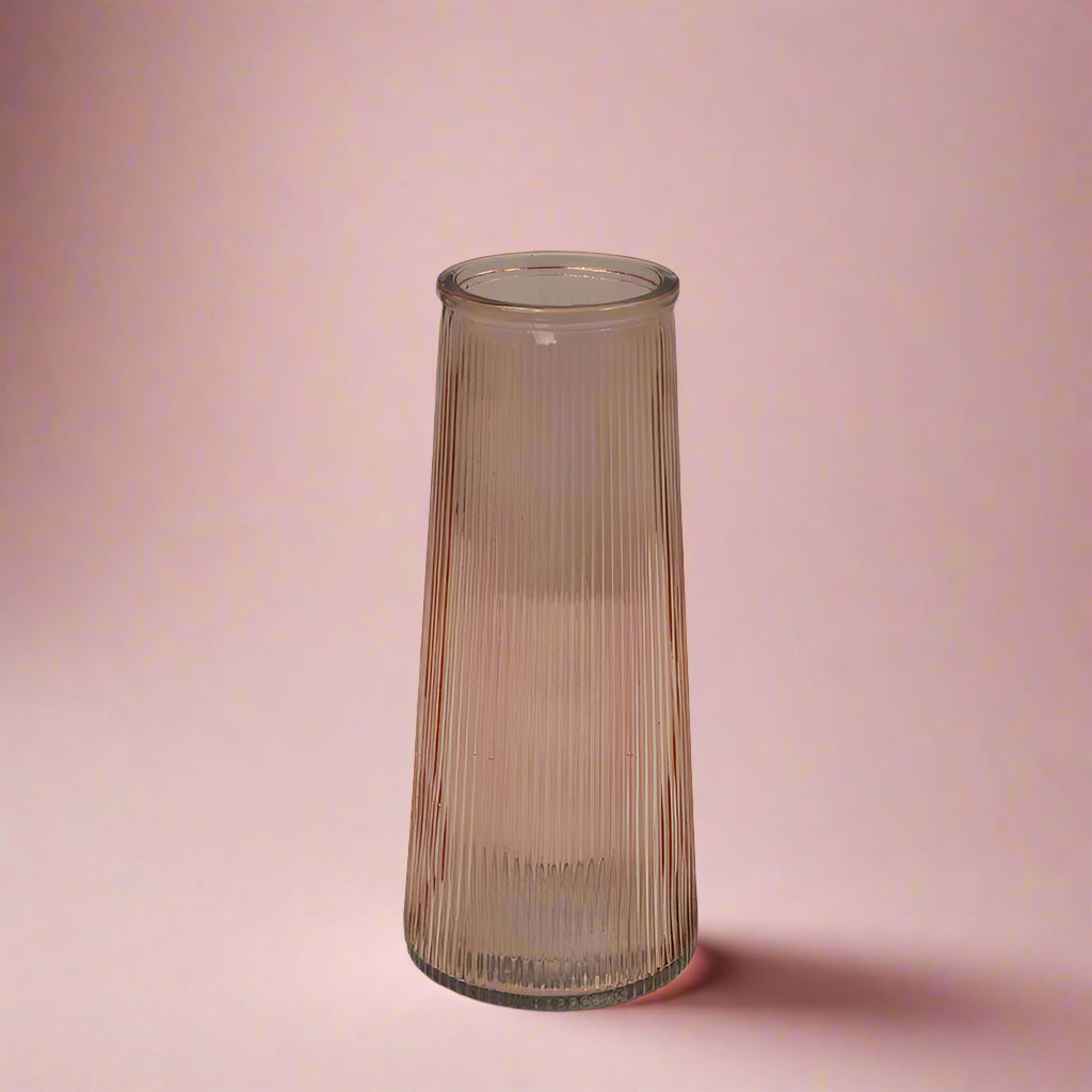 Rose Tall Ribbed Vase