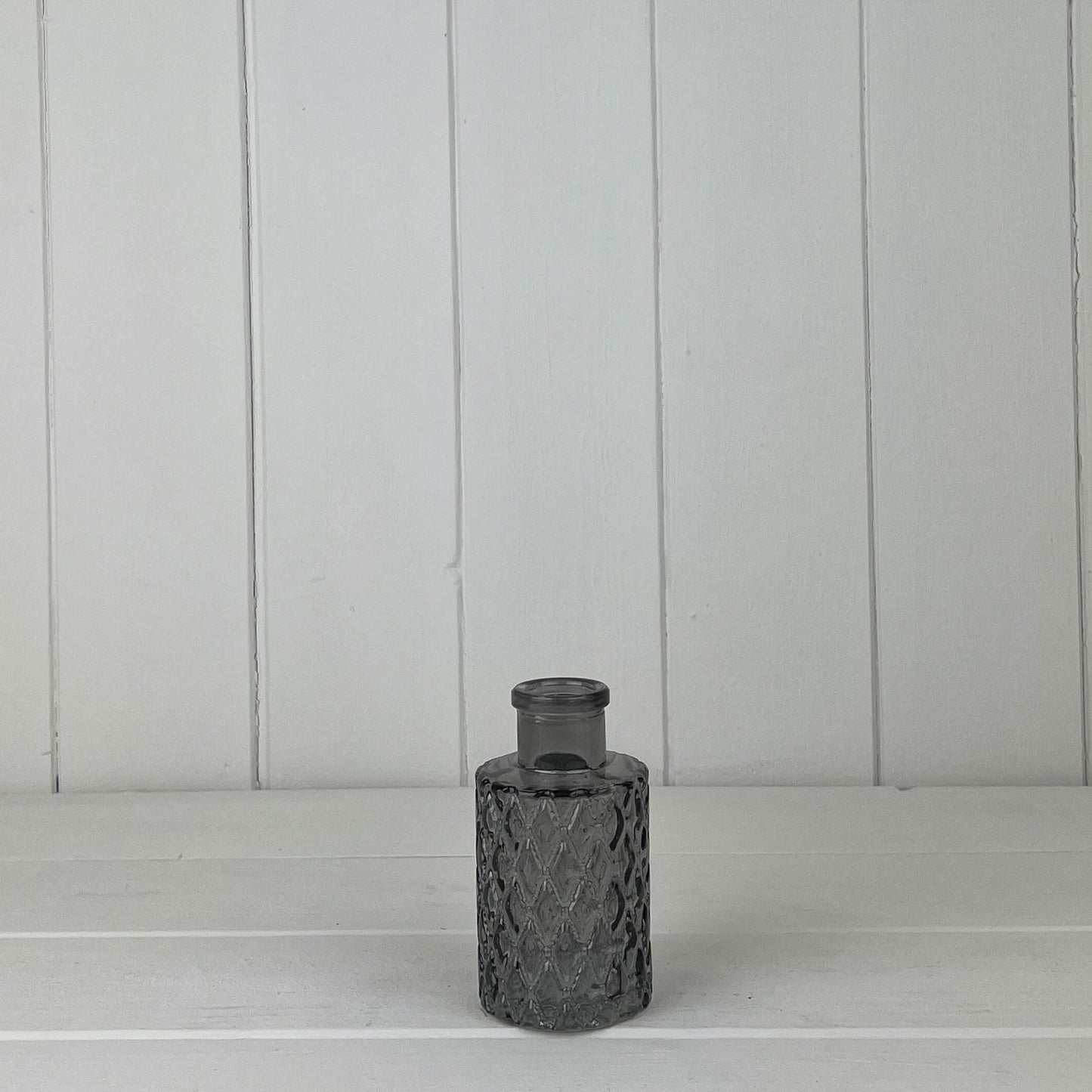 Smoky Grey Mini Geometric Glass Bottle