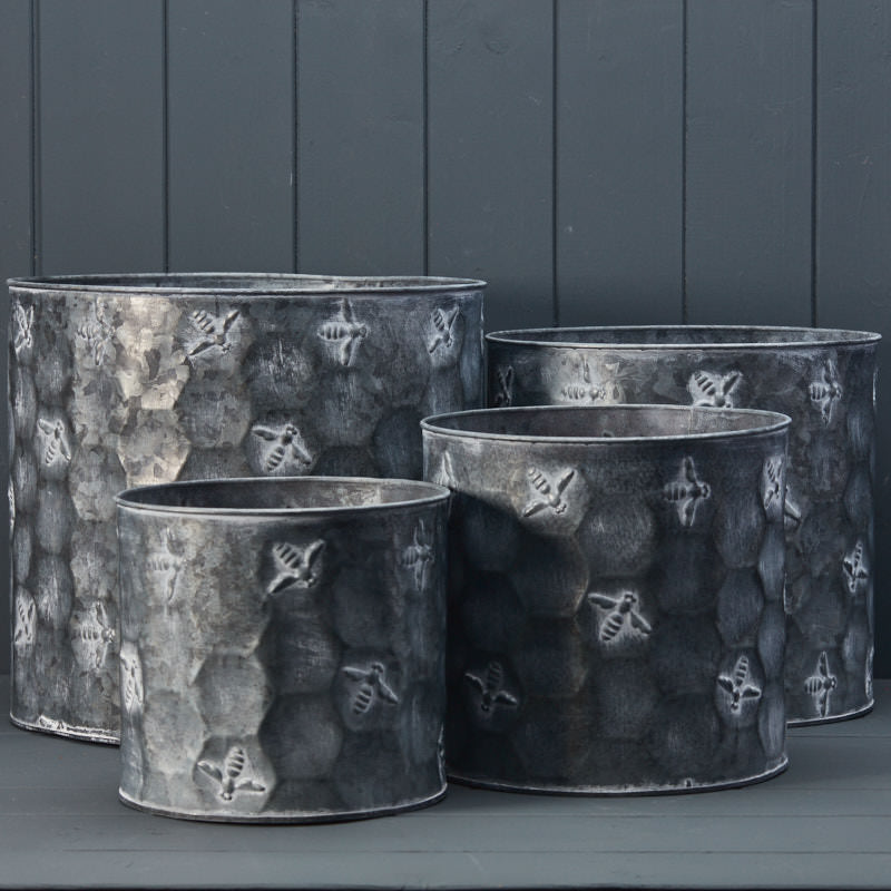 Vintage Cylinder Bee Planters Set