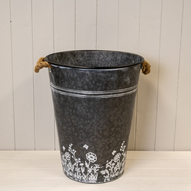Zinc Planter Flower Design