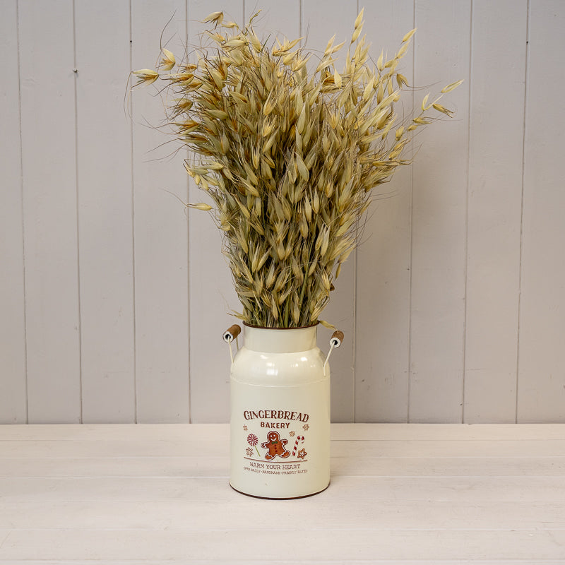 Cream 'Gingerbread Bakery' Urn with Wooden Handles