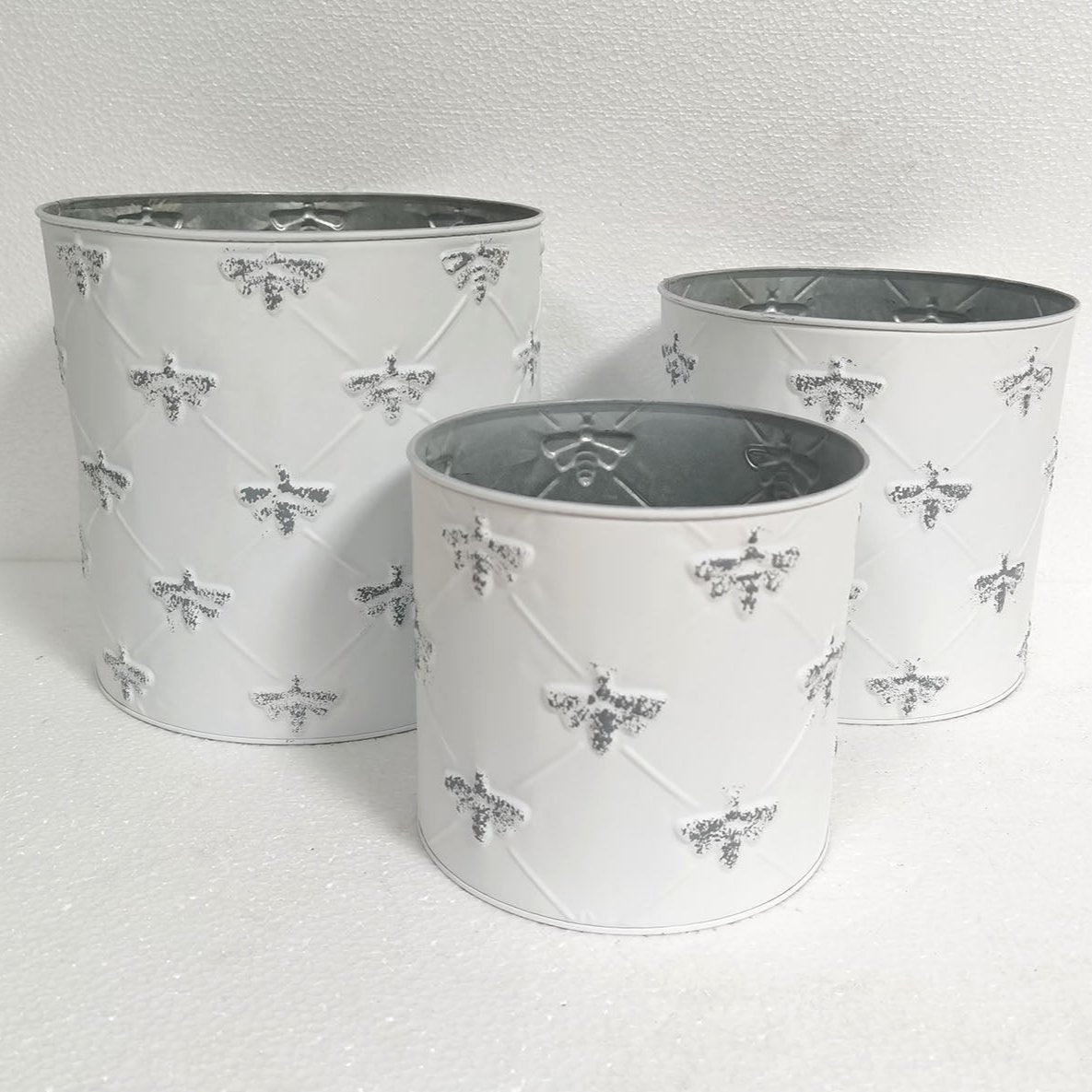 Zinc Bee Planters Set