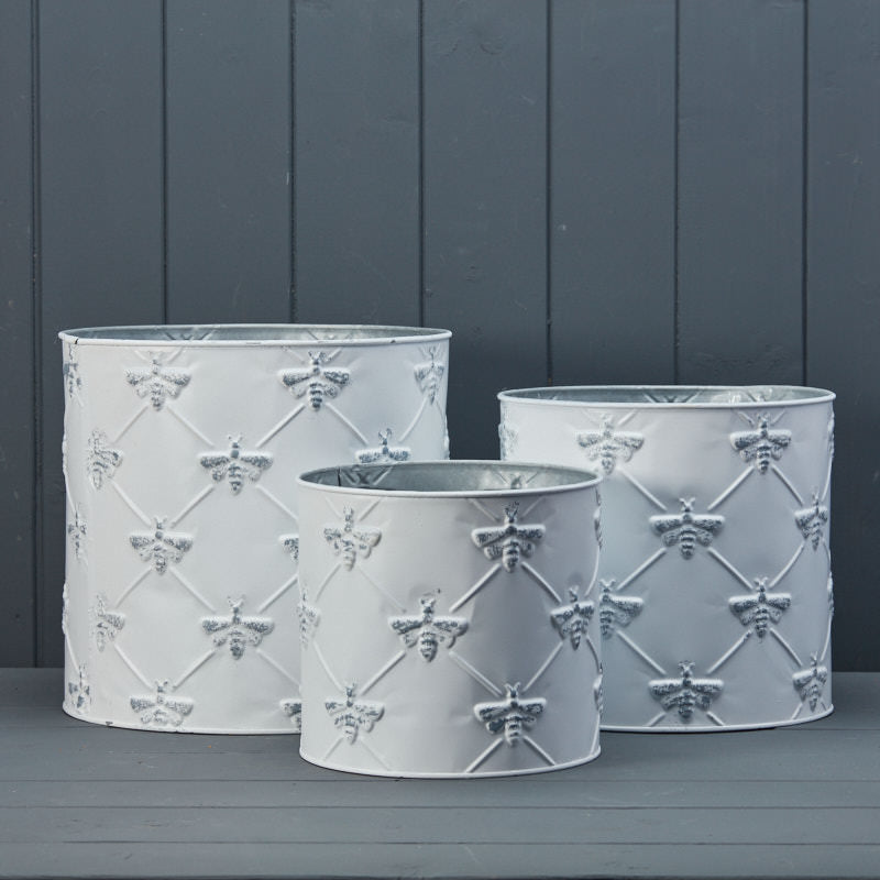 Zinc Bee Planters Set