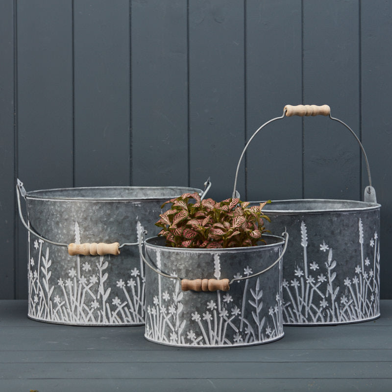 Zinc Meadow Buckets Set