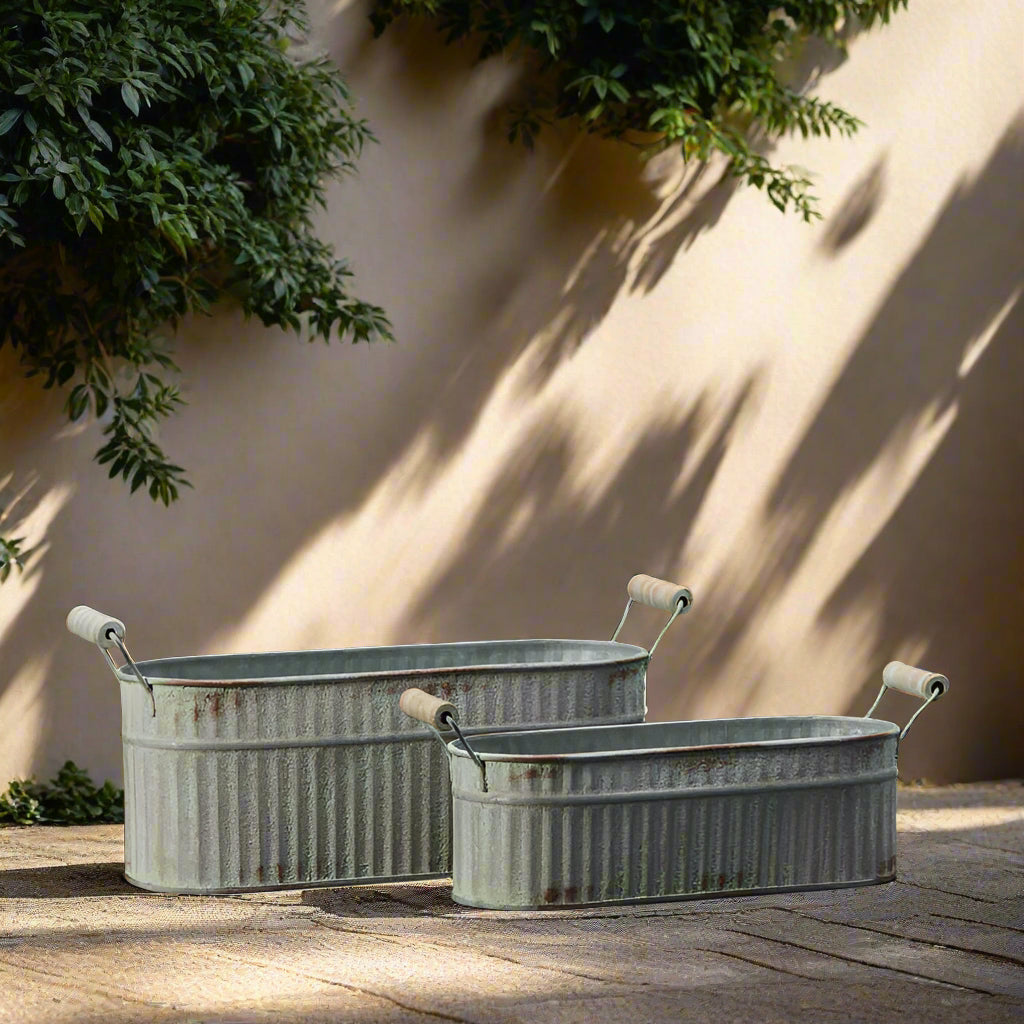 Vintage White Trough Set