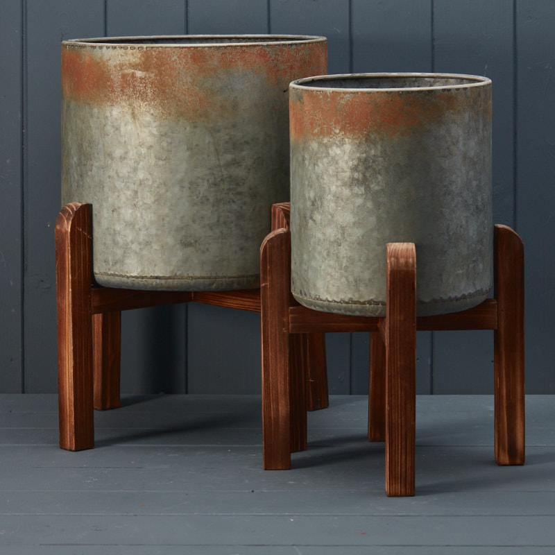 Vintage Pots With Stands Set