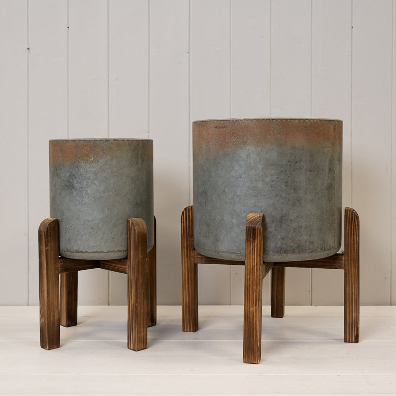 Vintage Pots With Stands Set