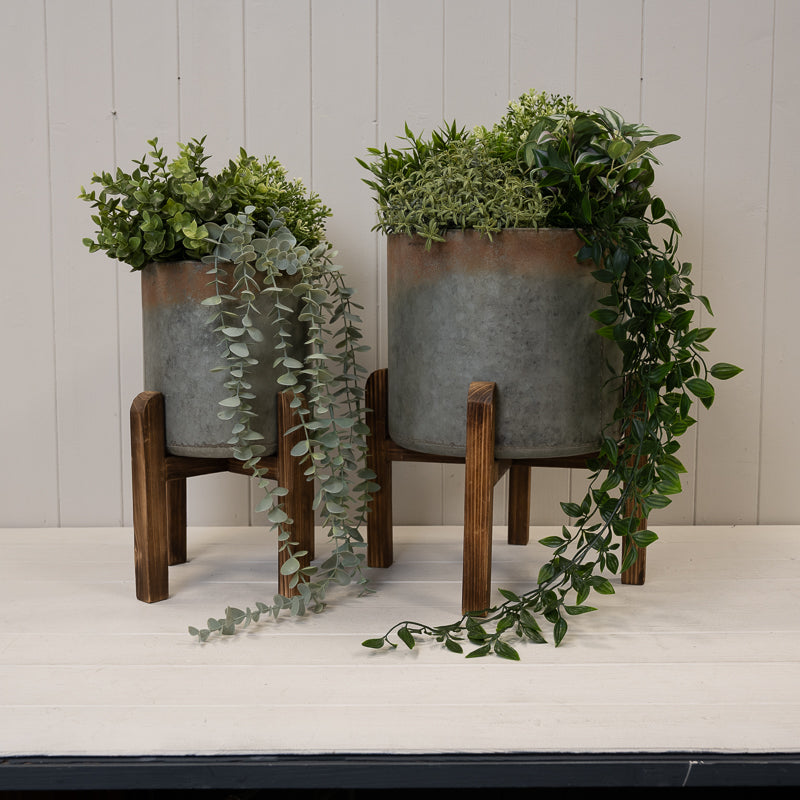 Vintage Pots With Stands Set