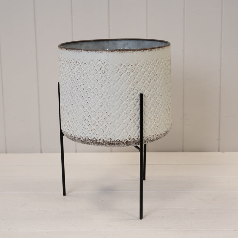 Metal Decorative Pot On Stand