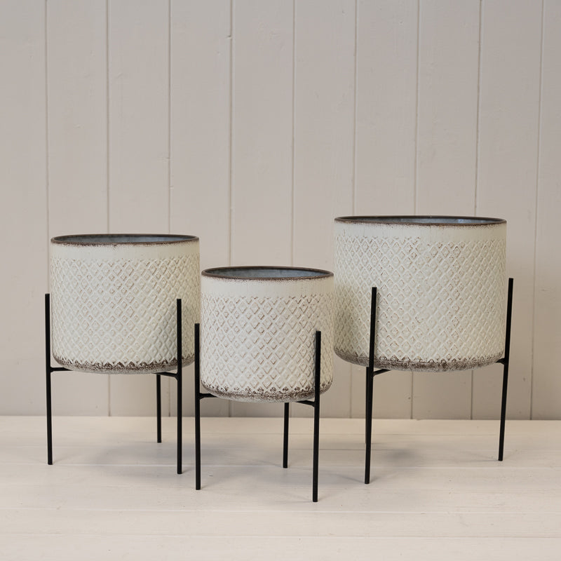Metal Decorative Pot On Stand