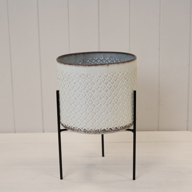 Metal Decorative Pot On Stand