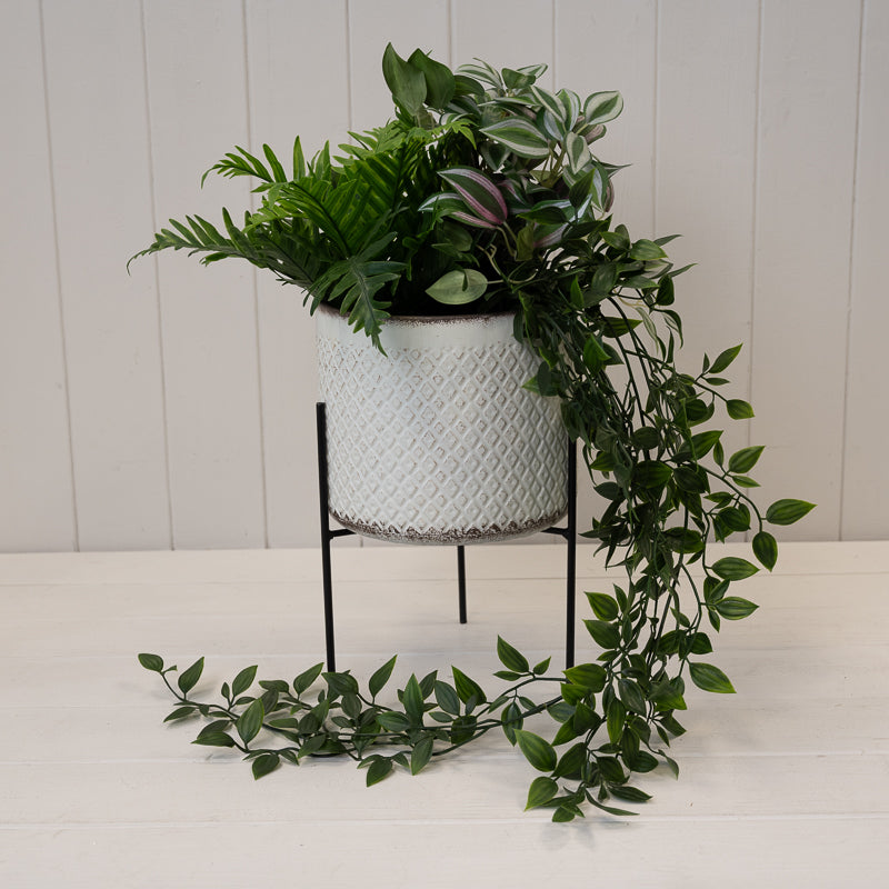 Metal Decorative Pot On Stand