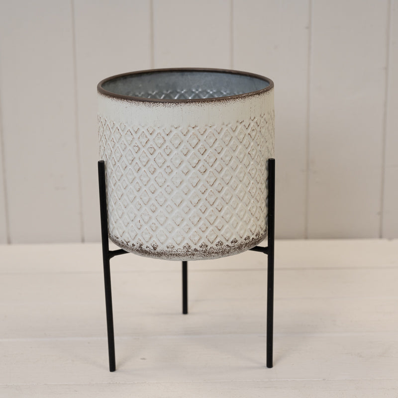 Metal Decorative Pot On Stand