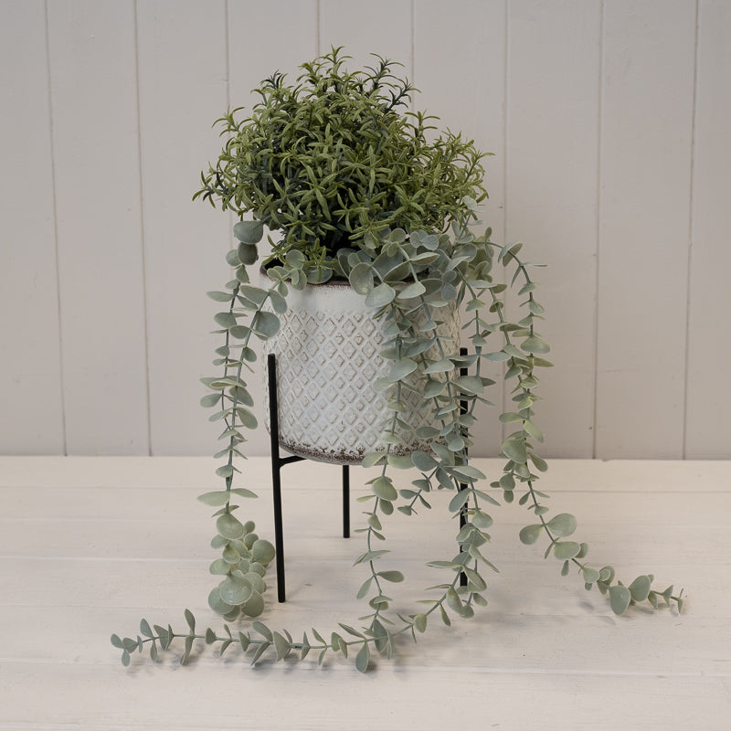 Metal Decorative Pot On Stand