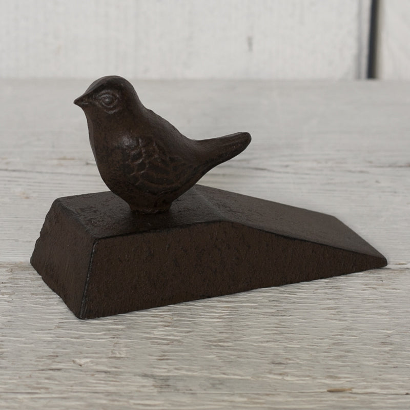 Cast Iron Door Wedge With Bird Deco