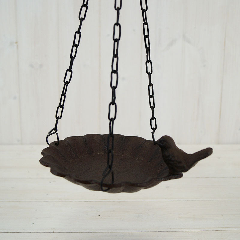 Cast Iron Round Plate Bird Feeder With Chain
