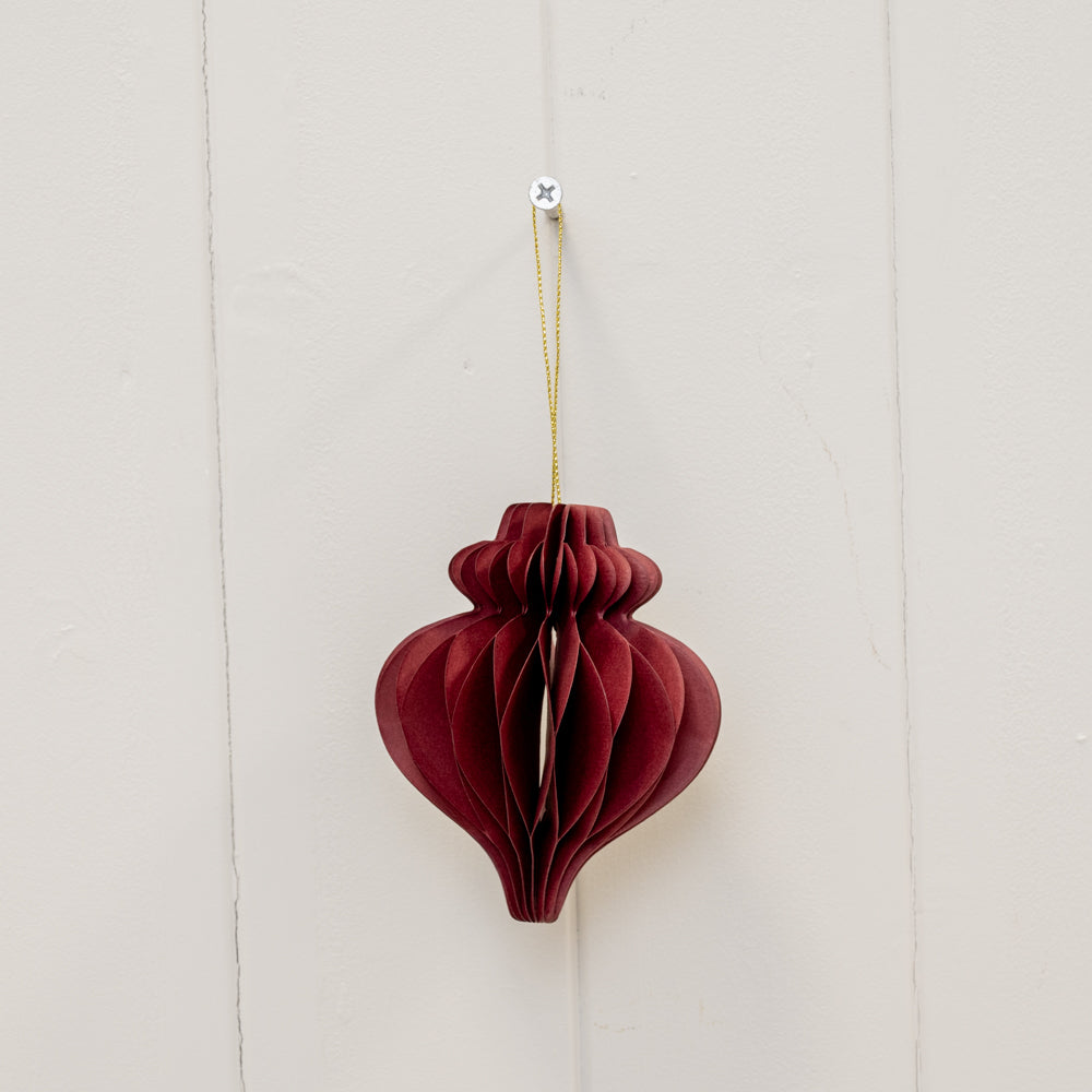 Claret Red Paper Baubles