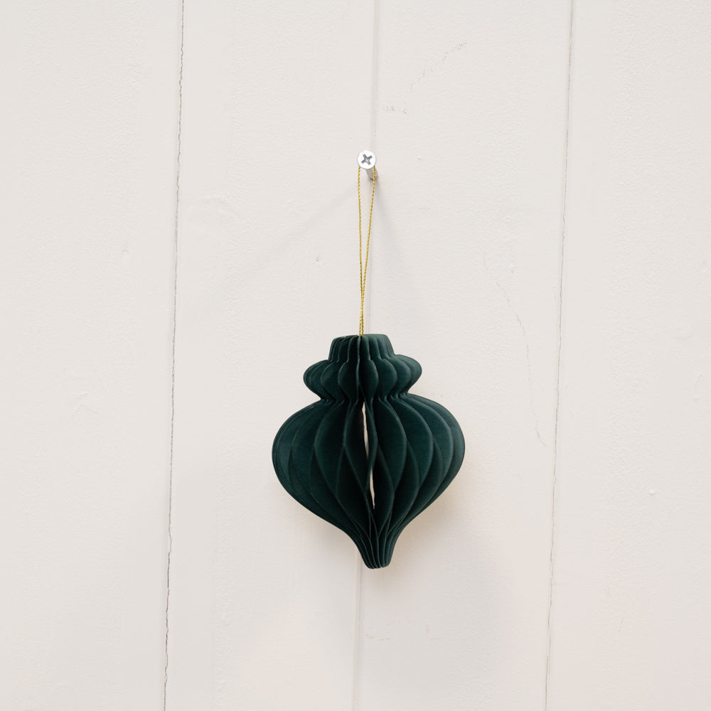 Dark Green Paper Baubles